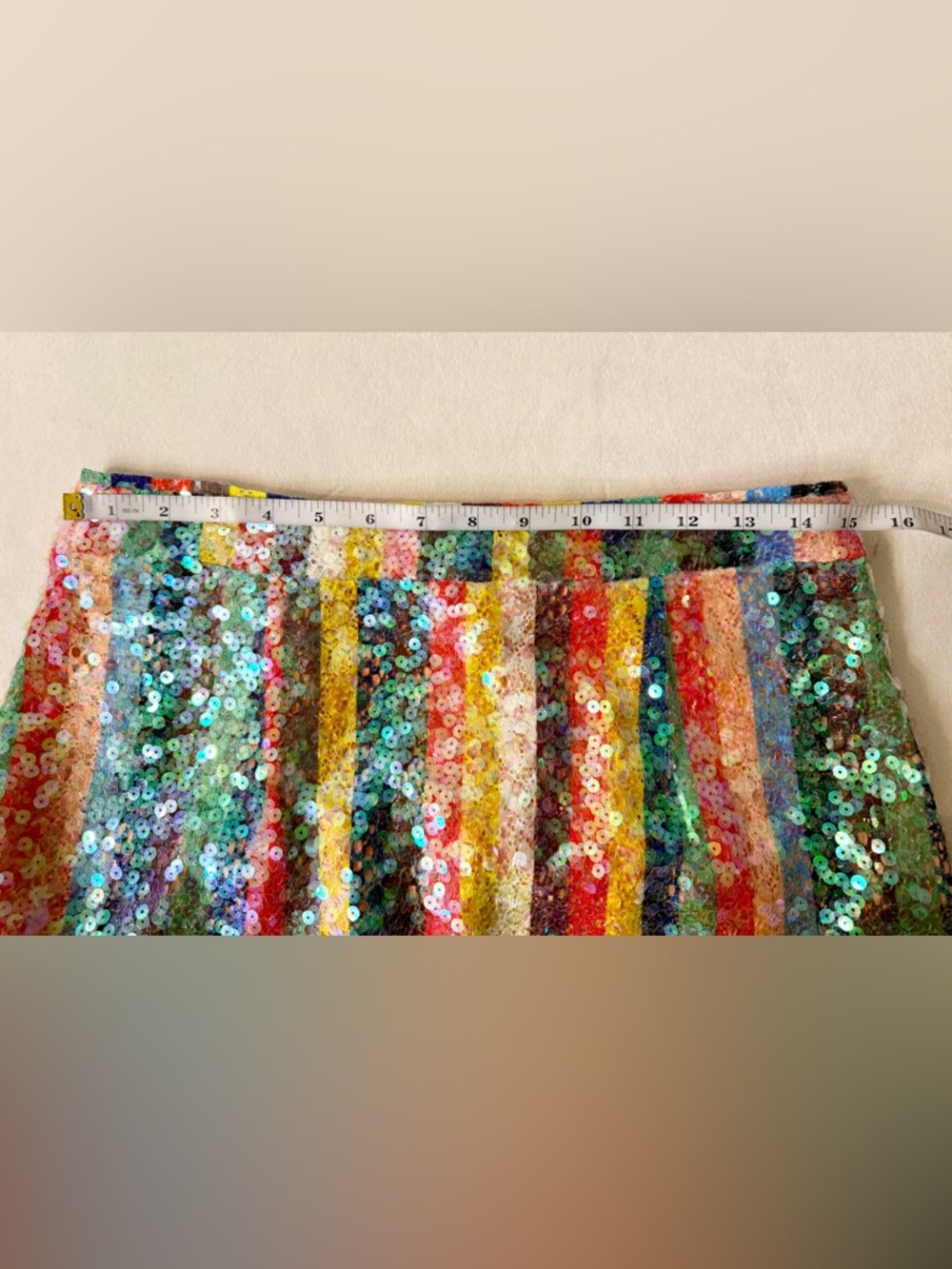 Anthropologie Maeve Sequined Palette Midi Skirt Pink Size 10 - Picture 12 of 14